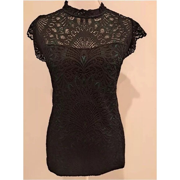 NWT WHBM Size 12 All Over High Neck Lace Shell Top Blouse Original Price $120 - Picture 10 of 12